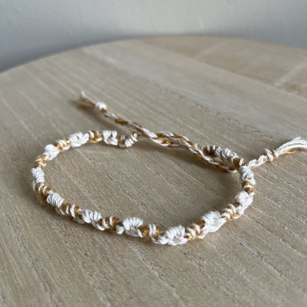 Pamela Bracelet, anklet, trendy, comfortable, tie, embroidery thread, woven, gif